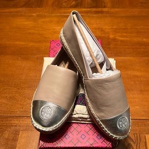 Tory Burch Color Block Flat Espadrille - Napa Leather/Metallic Napa Leather